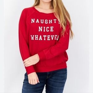Prince Peter Naughty Nice Whatever Christmas Holiday Pullover Sweatshirt Top